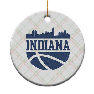 Indiana Skyline Basketball Ceramic Ornament Distressed Urban Hoops Graphic for Indy Fans TS02 1pc Christmas Plaid Print Your Wear