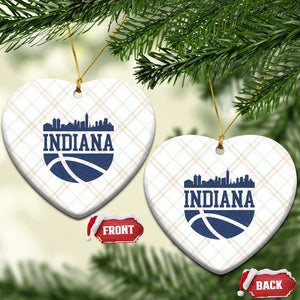 Indiana Skyline Basketball Ceramic Ornament Distressed Urban Hoops Graphic for Indy Fans TS02 Print Your Wear