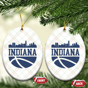 Indiana Skyline Basketball Ceramic Ornament Distressed Urban Hoops Graphic for Indy Fans TS02 Print Your Wear