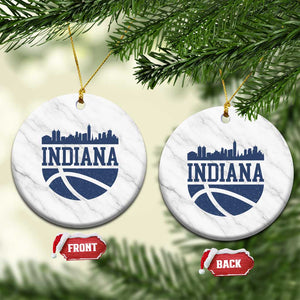 Indiana Skyline Basketball Ceramic Ornament Distressed Urban Hoops Graphic for Indy Fans TS02 1pc White Marble Print Your Wear