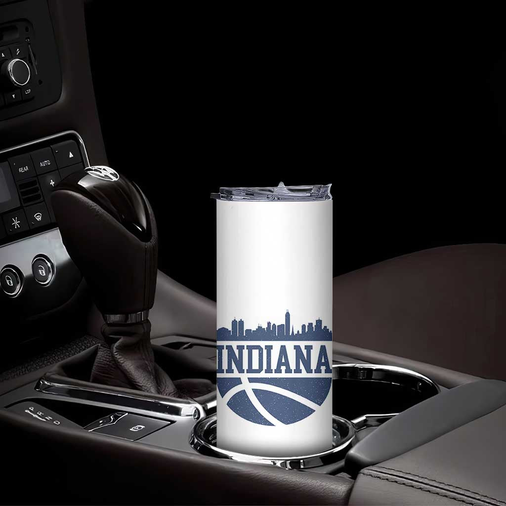 Indiana Skyline Basketball Skinny Tumbler Distressed Urban Hoops Graphic for Indy Fans TS02 Print Your Wear