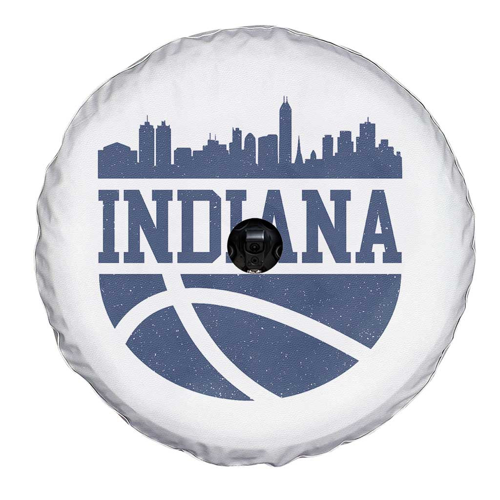 Indiana Skyline Basketball Spare Tire Cover Distressed Urban Hoops Graphic for Indy Fans TS02 Print Your Wear