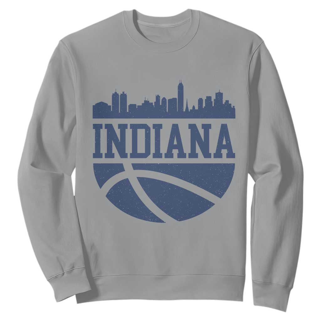 Indiana Skyline Basketball Sweatshirt Distressed Urban Hoops Graphic for Indy Fans TS02 Sport Gray Print Your Wear