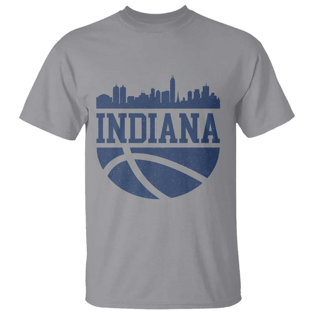 Indiana Skyline Basketball T Shirt Distressed Urban Hoops Graphic for Indy Fans TS02 Sport Gray Print Your Wear