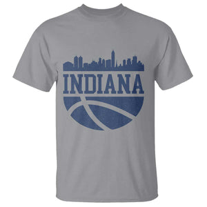 Indiana Skyline Basketball T Shirt Distressed Urban Hoops Graphic for Indy Fans TS02 Sport Gray Print Your Wear