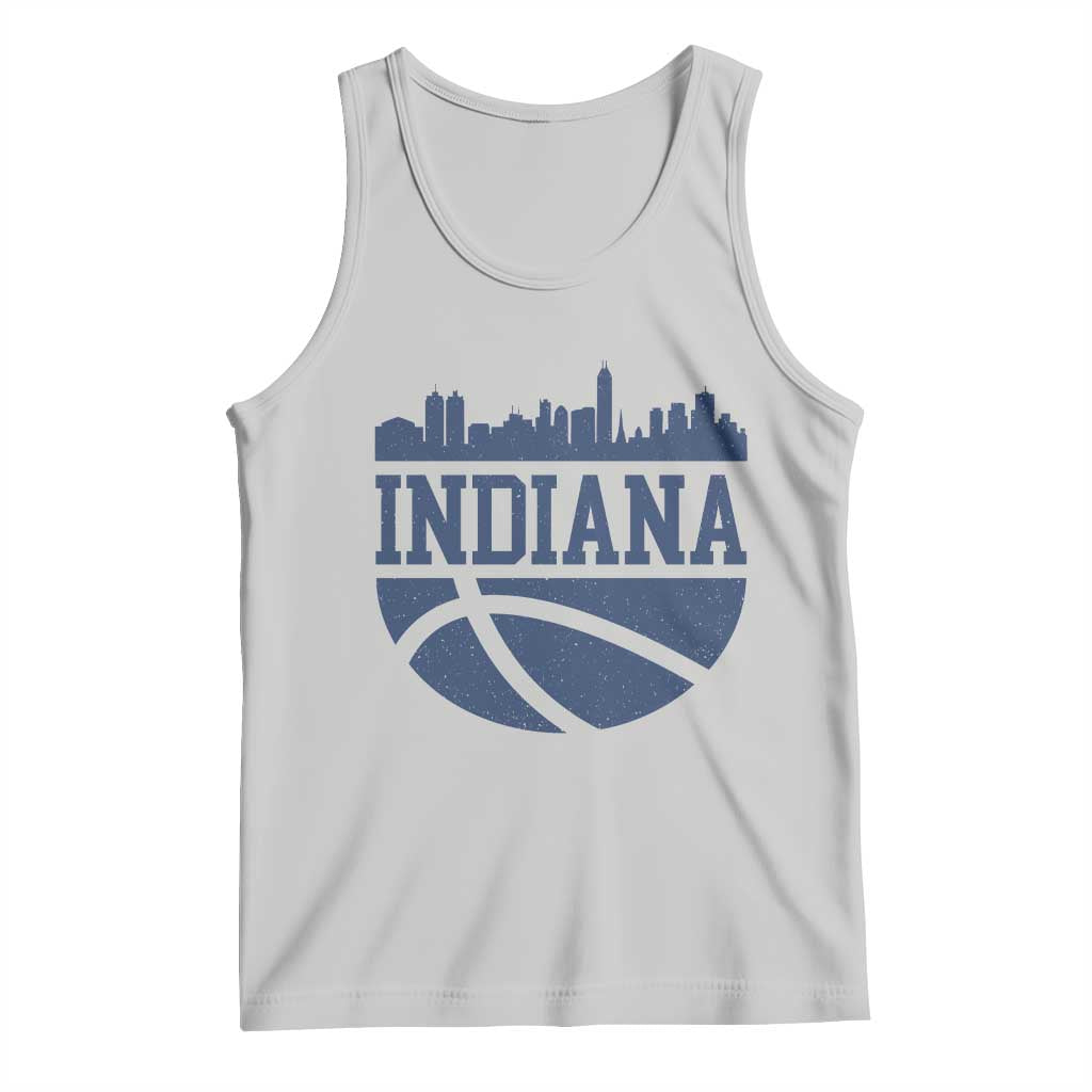 Indiana Skyline Basketball Tank Top Distressed Urban Hoops Graphic for Indy Fans TS02 Ash Print Your Wear