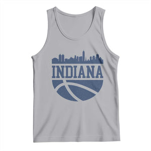 Indiana Skyline Basketball Tank Top Distressed Urban Hoops Graphic for Indy Fans TS02 Athletic Heather Print Your Wear