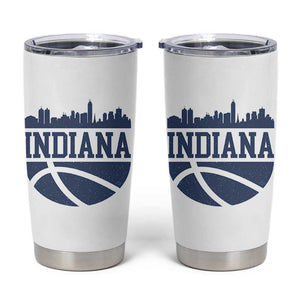 Indiana Skyline Basketball Tumbler Cup Distressed Urban Hoops Graphic for Indy Fans TS02 White Print Your Wear