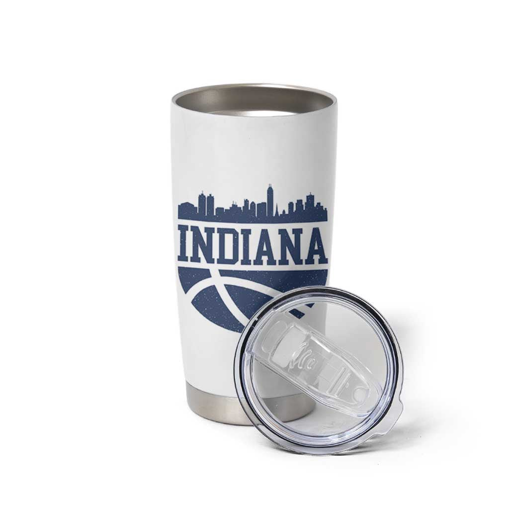 Indiana Skyline Basketball Tumbler Cup Distressed Urban Hoops Graphic for Indy Fans TS02 Print Your Wear