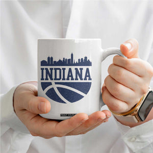 Indiana Skyline Basketball Coffee Mug Distressed Urban Hoops Graphic for Indy Fans TS02 Print Your Wear