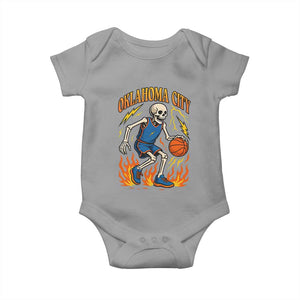 Oklahoma City Basketball Skeleton Baby Onesie OKC Hoops Fan Life Sport Lover TS02 Sport Gray Print Your Wear