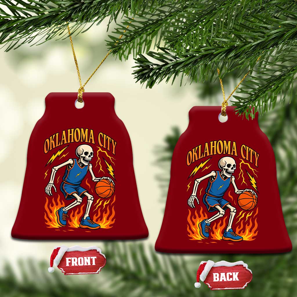 Oklahoma City Basketball Skeleton Ceramic Ornament OKC Hoops Fan Life Sport Lover TS02 Print Your Wear