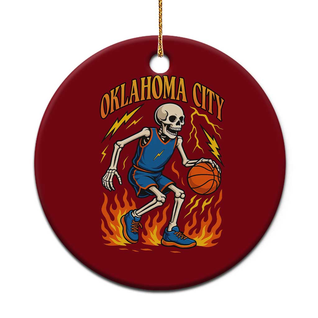 Oklahoma City Basketball Skeleton Ceramic Ornament OKC Hoops Fan Life Sport Lover TS02 1pc Red Print Your Wear
