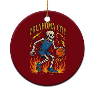 Oklahoma City Basketball Skeleton Ceramic Ornament OKC Hoops Fan Life Sport Lover TS02 1pc Red Print Your Wear