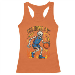 Oklahoma City Basketball Skeleton Racerback Tank Top OKC Hoops Fan Life Sport Lover TS02 Orange Print Your Wear