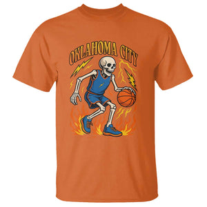 Oklahoma City Basketball Skeleton T Shirt OKC Hoops Fan Life Sport Lover TS02 Orange Print Your Wear