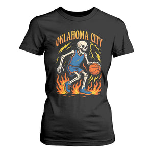 Oklahoma City Basketball Skeleton T Shirt For Women OKC Hoops Fan Life Sport Lover TS02 Black Print Your Wear