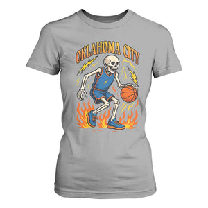 Oklahoma City Basketball Skeleton T Shirt For Women OKC Hoops Fan Life Sport Lover TS02 Sport Gray Print Your Wear
