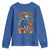 Oklahoma City Basketball Skeleton Youth Sweatshirt OKC Hoops Fan Life Sport Lover TS02 Royal Blue Print Your Wear