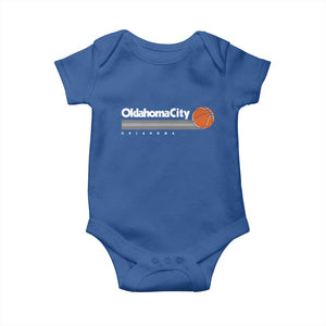 Retro Oklahoma City Basketball Baby Onesie Vintage OKC Hoops Lover Sports Fan TS02 Royal Blue Print Your Wear