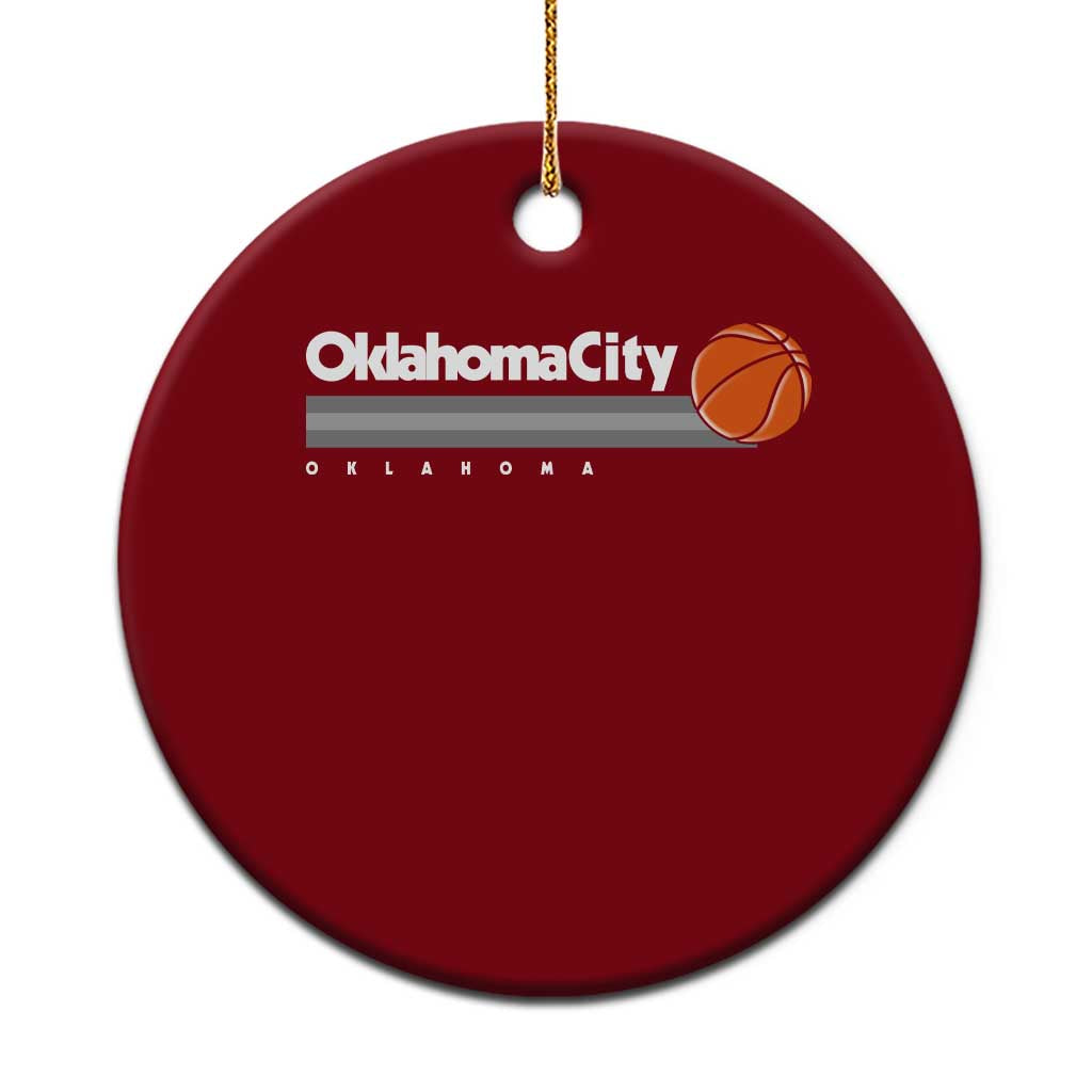 Retro Oklahoma City Basketball Ceramic Ornament Vintage OKC Hoops Lover Sports Fan TS02 1pc Red Print Your Wear