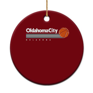 Retro Oklahoma City Basketball Ceramic Ornament Vintage OKC Hoops Lover Sports Fan TS02 1pc Red Print Your Wear