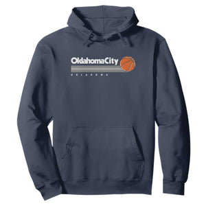 Retro Oklahoma City Basketball Hoodie Vintage OKC Hoops Lover Sports Fan TS02 Navy Print Your Wear