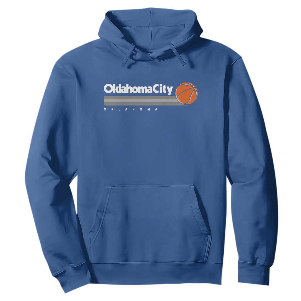 Retro Oklahoma City Basketball Hoodie Vintage OKC Hoops Lover Sports Fan TS02 Royal Blue Print Your Wear
