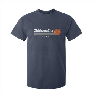 Retro Oklahoma City Basketball T Shirt For Kid Vintage OKC Hoops Lover Sports Fan TS02 Navy Print Your Wear