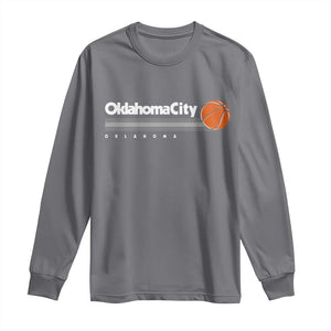 Retro Oklahoma City Basketball Long Sleeve Shirt Vintage OKC Hoops Lover Sports Fan TS02 Charcoal Print Your Wear