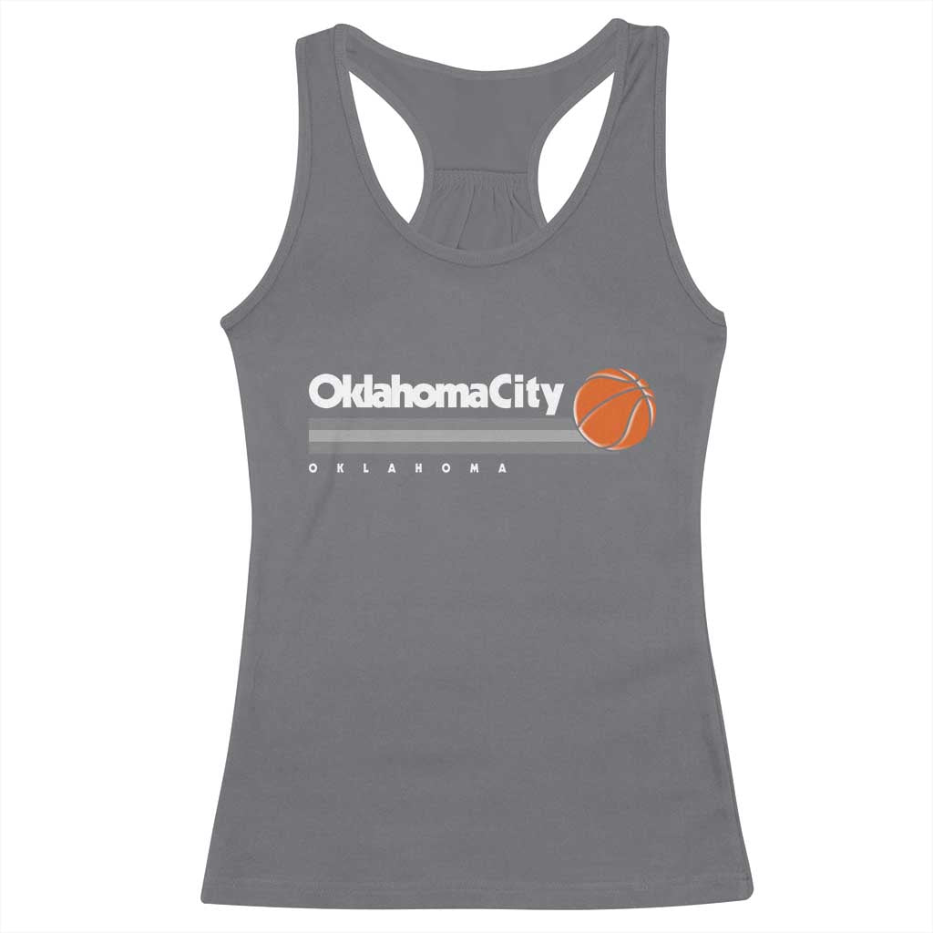 Retro Oklahoma City Basketball Racerback Tank Top Vintage OKC Hoops Lover Sports Fan TS02 Charcoal Print Your Wear