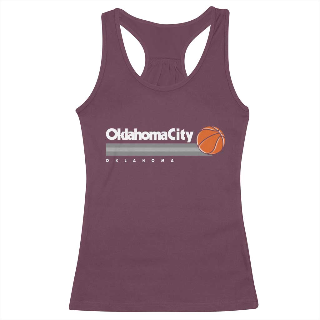 Retro Oklahoma City Basketball Racerback Tank Top Vintage OKC Hoops Lover Sports Fan TS02 Maroon Print Your Wear