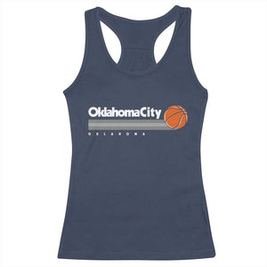 Retro Oklahoma City Basketball Racerback Tank Top Vintage OKC Hoops Lover Sports Fan TS02 Navy Print Your Wear