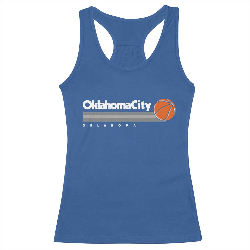 Retro Oklahoma City Basketball Racerback Tank Top Vintage OKC Hoops Lover Sports Fan TS02 Royal Blue Print Your Wear