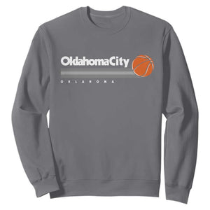 Retro Oklahoma City Basketball Sweatshirt Vintage OKC Hoops Lover Sports Fan TS02 Charcoal Print Your Wear