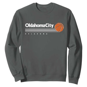 Retro Oklahoma City Basketball Sweatshirt Vintage OKC Hoops Lover Sports Fan TS02 Dark Heather Print Your Wear