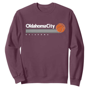Retro Oklahoma City Basketball Sweatshirt Vintage OKC Hoops Lover Sports Fan TS02 Maroon Print Your Wear