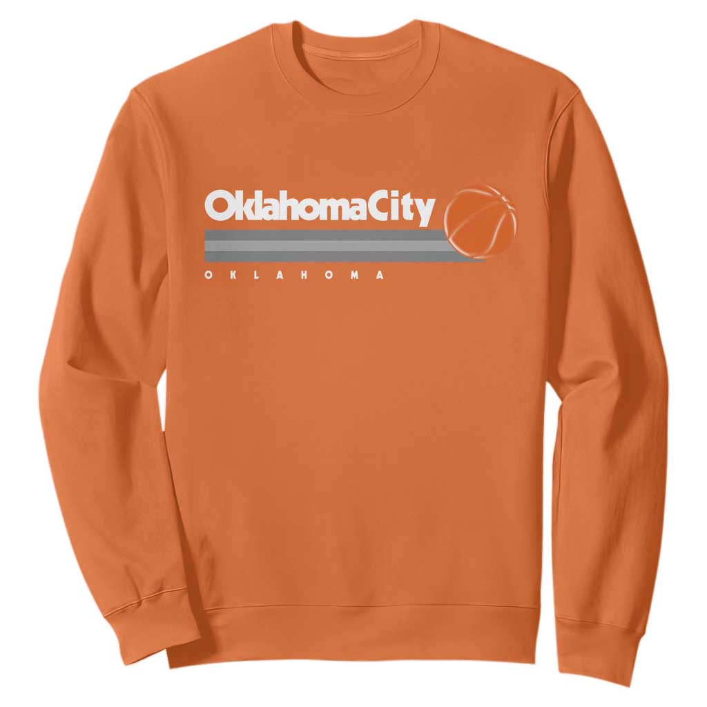 Retro Oklahoma City Basketball Sweatshirt Vintage OKC Hoops Lover Sports Fan TS02 Orange Print Your Wear