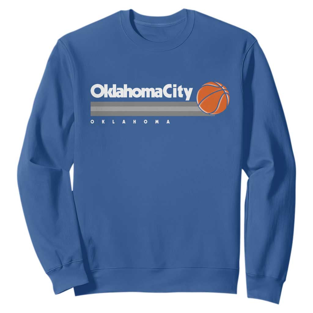 Retro Oklahoma City Basketball Sweatshirt Vintage OKC Hoops Lover Sports Fan TS02 Royal Blue Print Your Wear