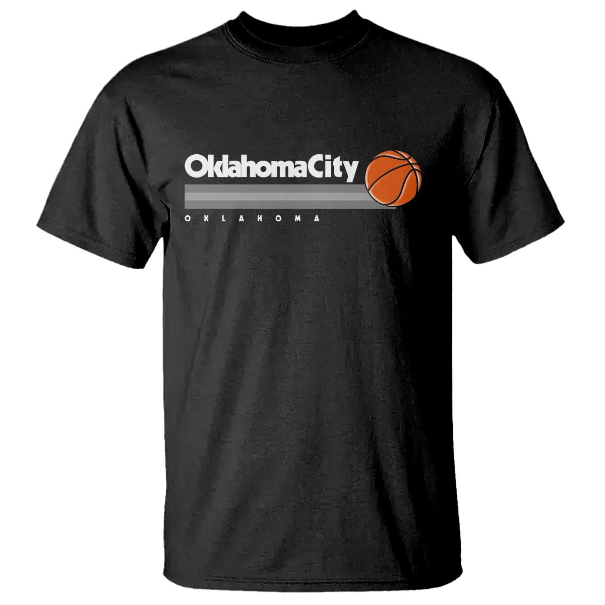 Retro Oklahoma City Basketball T Shirt Vintage OKC Hoops Lover Sports Fan TS02 Black Print Your Wear