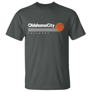 Retro Oklahoma City Basketball T Shirt Vintage OKC Hoops Lover Sports Fan TS02 Dark Heather Print Your Wear