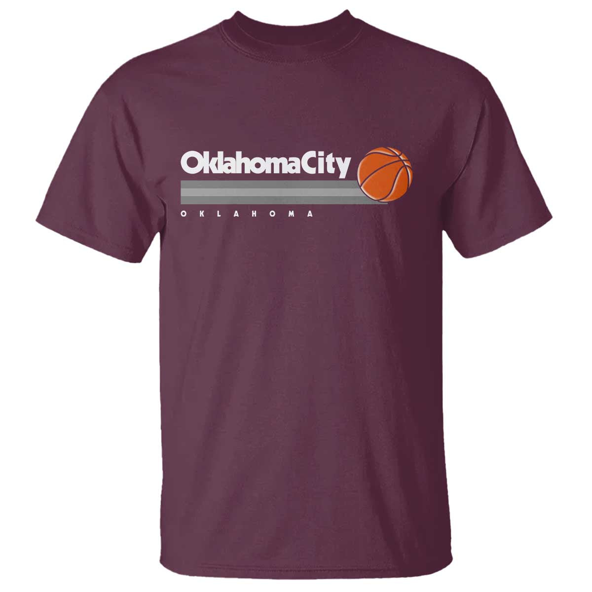 Retro Oklahoma City Basketball T Shirt Vintage OKC Hoops Lover Sports Fan TS02 Maroon Print Your Wear