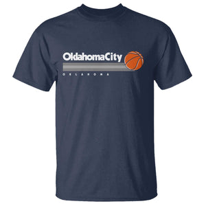 Retro Oklahoma City Basketball T Shirt Vintage OKC Hoops Lover Sports Fan TS02 Navy Print Your Wear