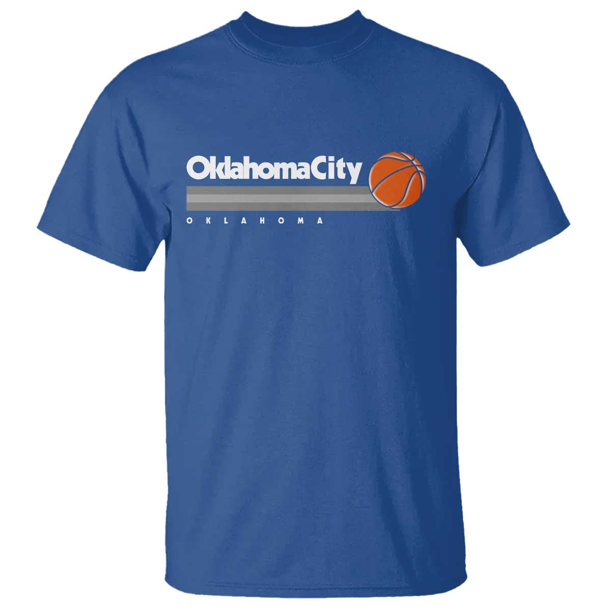 Retro Oklahoma City Basketball T Shirt Vintage OKC Hoops Lover Sports Fan TS02 Royal Blue Print Your Wear