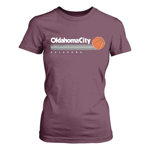 Retro Oklahoma City Basketball T Shirt For Women Vintage OKC Hoops Lover Sports Fan TS02 Maroon Print Your Wear