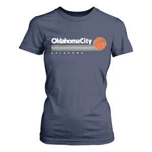 Retro Oklahoma City Basketball T Shirt For Women Vintage OKC Hoops Lover Sports Fan TS02 Navy Print Your Wear