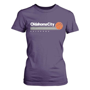 Retro Oklahoma City Basketball T Shirt For Women Vintage OKC Hoops Lover Sports Fan TS02 Purple Print Your Wear