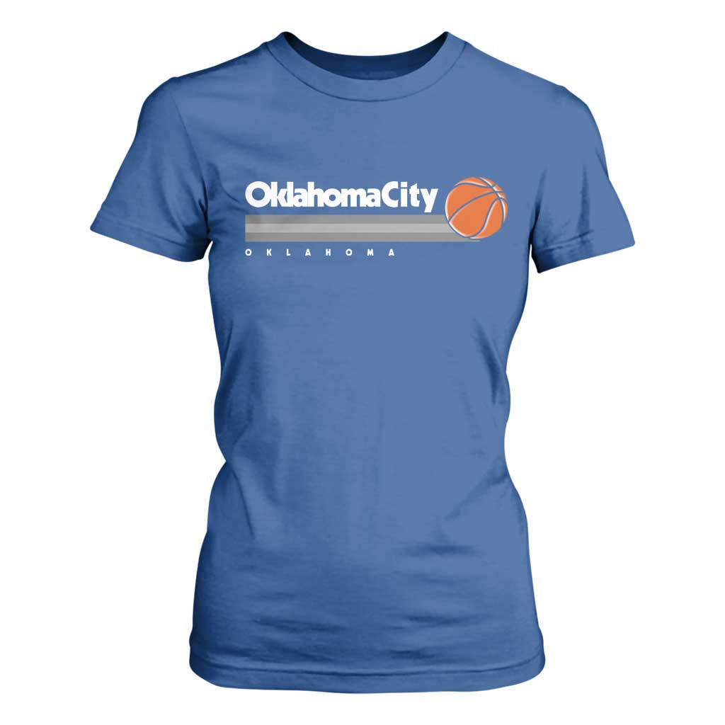Retro Oklahoma City Basketball T Shirt For Women Vintage OKC Hoops Lover Sports Fan TS02 Royal Blue Print Your Wear
