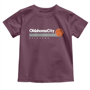 Retro Oklahoma City Basketball Toddler T Shirt Vintage OKC Hoops Lover Sports Fan TS02 Maroon Print Your Wear