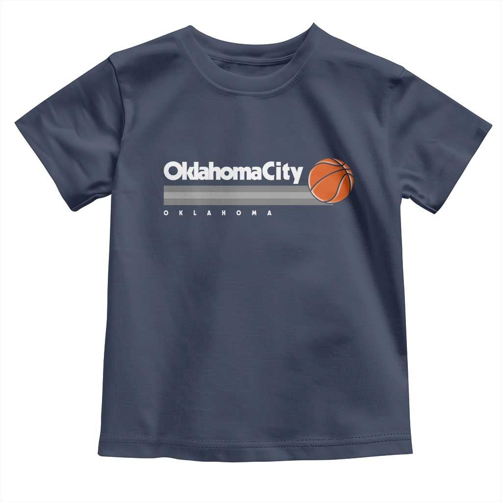 Retro Oklahoma City Basketball Toddler T Shirt Vintage OKC Hoops Lover Sports Fan TS02 Navy Print Your Wear